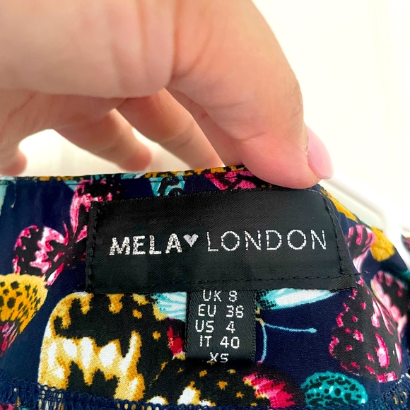Mela London multicolored Mini Dress with all over butterfly print in XS, US 4. - Picture 5 of 6